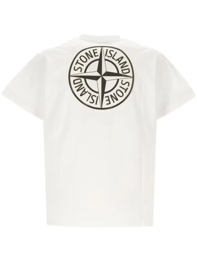 Shop Stone Island T-shirts And Polos In White