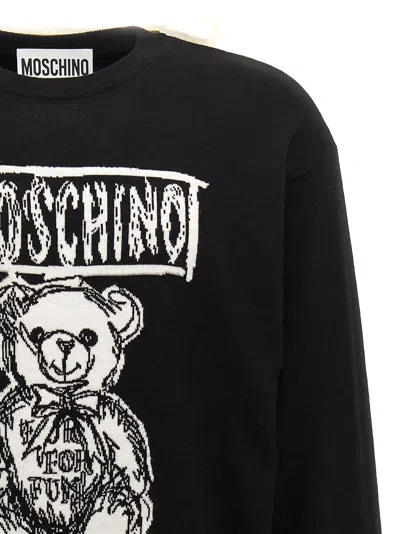 Moschino Teddy Print Cotton Crewneck Sweatshirt