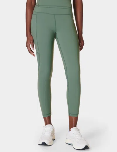 Sweaty Betty Aerial Core Mesh Inset Ankle Pocket Leggings In Green