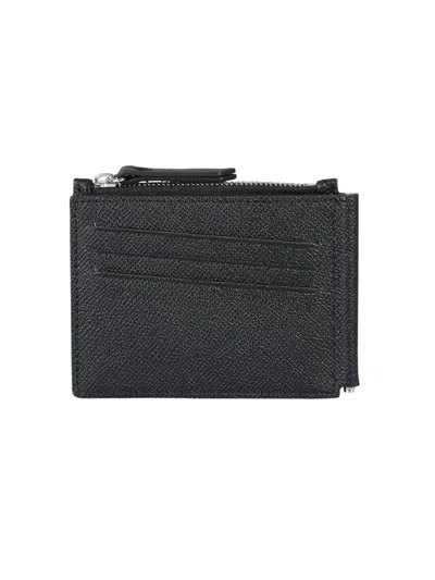 Shop Maison Margiela Leather Wallet In Black