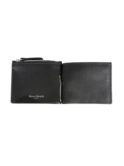 Shop Maison Margiela Leather Wallet In Black