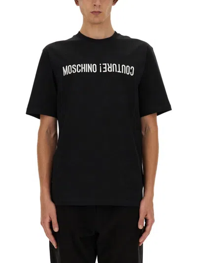 Shop Moschino T-shirt With Logo In Black