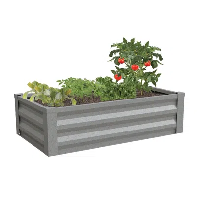 Quikfurn Gray Powder Coated Metal Raised Garden Bed Planter Made In Usa