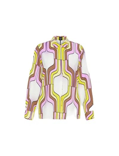 Marella Sirena Geometric-print Button-down Blouse In Multicolor