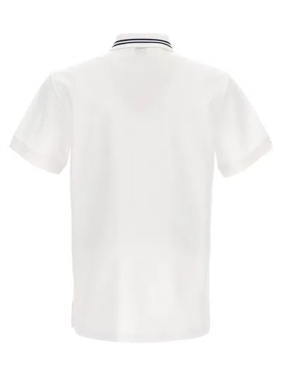 Shop Burberry 'manor' Polo Shirt In White