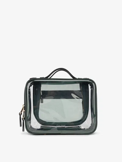 Calpak Medium Clear Cosmetics Case In Emerald In Emerald