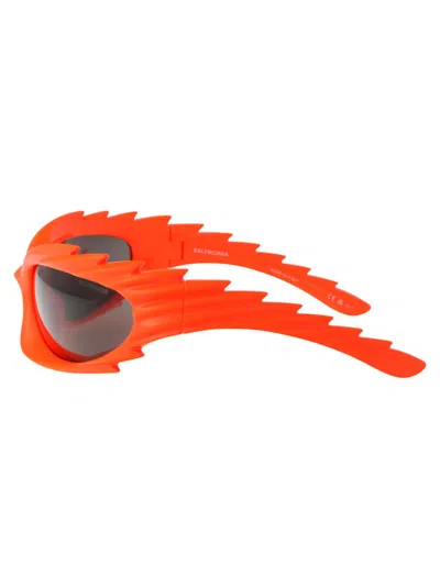 Balenciaga Angular Bold Sunglasses Unique Shape In 005 Orange Orange Grey