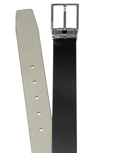 Shop Ferragamo Salvatore  "gancini" Adjustable And Reversible Belt In Black