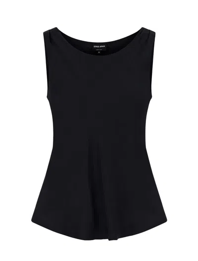 Giorgio Armani Pure Silk Top In Black