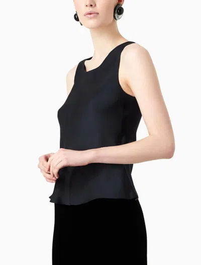 Giorgio Armani Pure Silk Top In Black