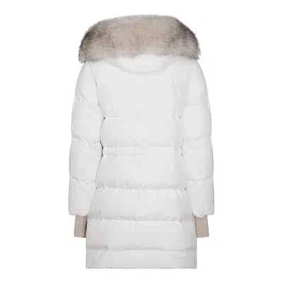 Moorer White Wool Down Jacket In White