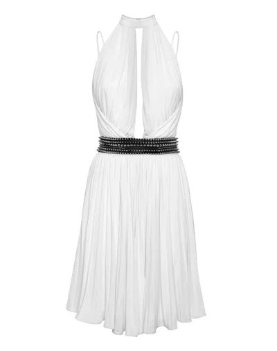 Philipp Plein Short Dress Elegant In White