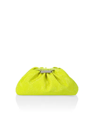 Philipp Plein Mini Pillow Embellished Clutch Bag In Yellow