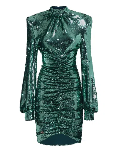 Philipp Plein Midi Dress With Crystals In Green