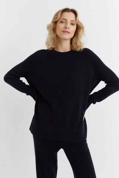 Chinti & Parker Uk Navy Cashmere Slouchy Sweater In Blue