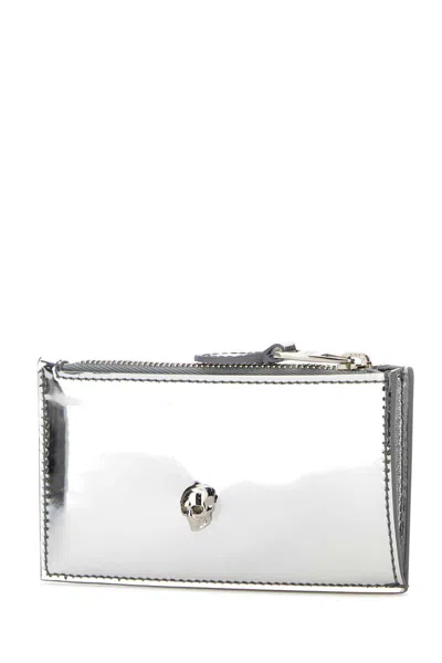 Shop Alexander Mcqueen Wallets In Silver