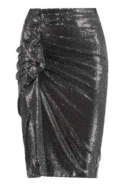 Shop Isabel Marant Étoile Sequin Skirt In Silver