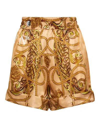 Philipp Plein Baroque Print Shorts In Beige
