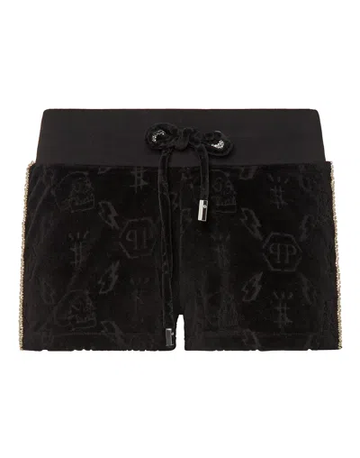 Philipp Plein Jogging Shorts Monogram In Black