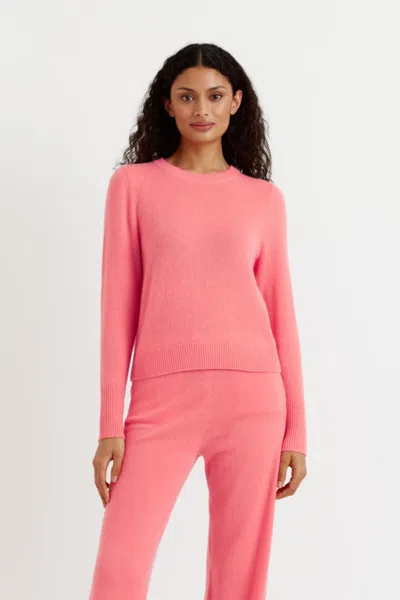 Chinti & Parker Uk Coral Cashmere Cropped Sweater In Orange