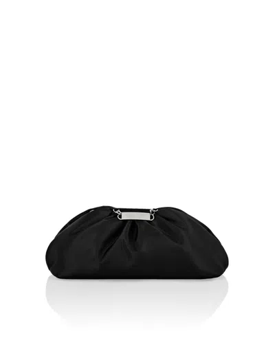 Philipp Plein Logo Plaque Clutch Bag In Black