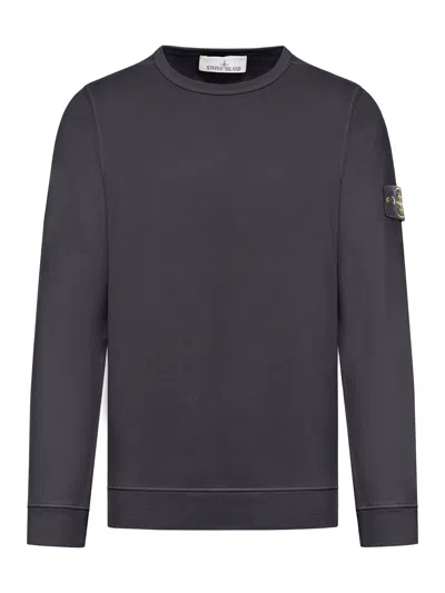 Shop Stone Island Cotton Sweatshirt In Black