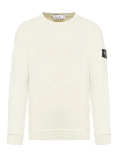 Shop Stone Island Cotton Sweatshirt In Nude & Neutrals