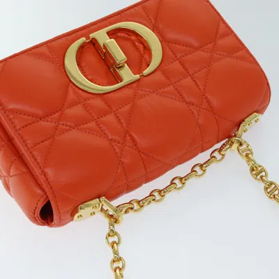 Pre-owned Dior Caro Orange Leather Shoulder Bag ()