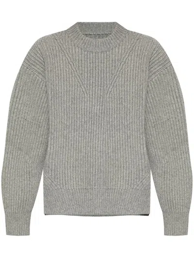 Jil Sander Ribbed Mock Neck Knitwear With Relaxed Fit In Grey