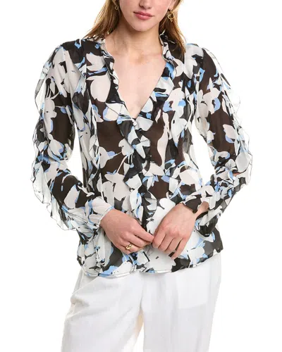 Nicholas Amira Bias Ruffle Top In Grey
