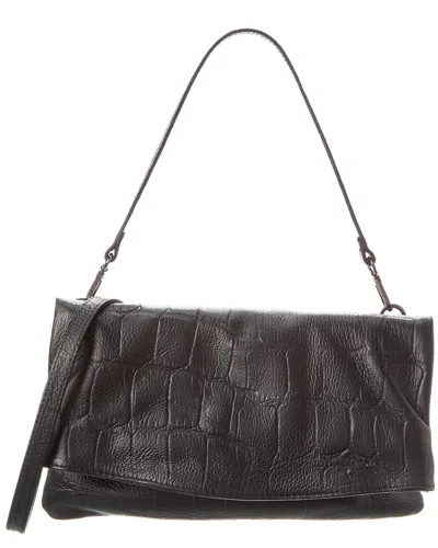Italian Leather Clutch In Black