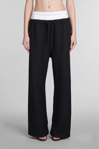 Alexander Wang Wide Leg Sweatpants With Elastic Exposed Brief In Black