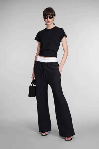 Alexander Wang Wide Leg Sweatpants With Elastic Exposed Brief In Black