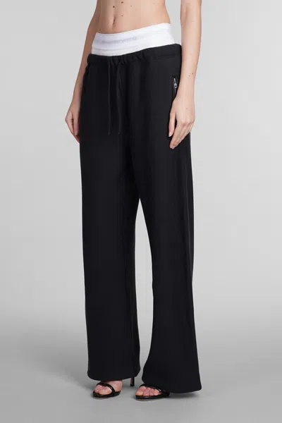 Alexander Wang Wide Leg Sweatpants With Elastic Exposed Brief In Black