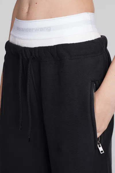 Alexander Wang Wide Leg Sweatpants With Elastic Exposed Brief In Black