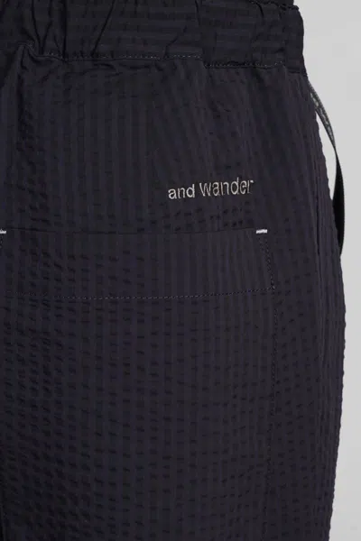 And Wander Pants In Black Polyester In Blue