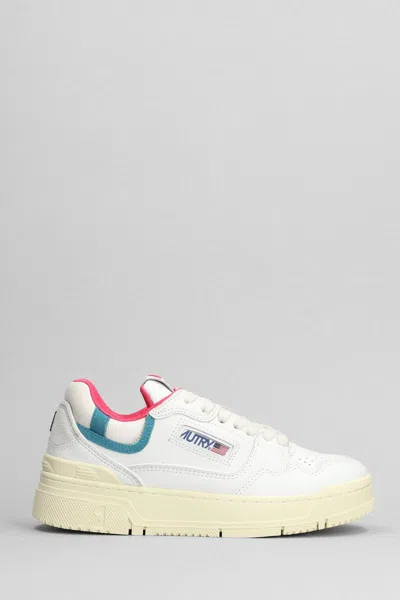 Autry Clc Lace-up Leather Sneakers In White