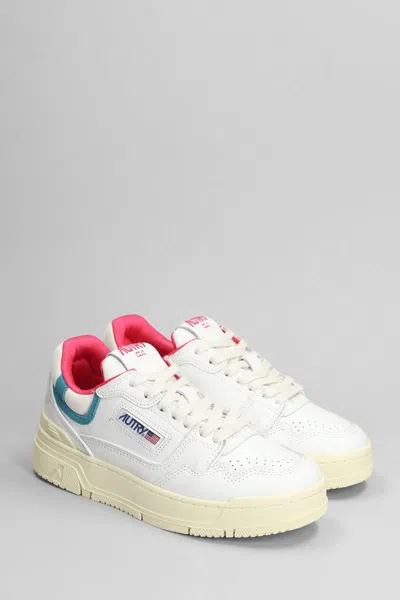 Autry Clc Lace-up Leather Sneakers In White