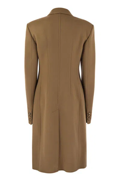 Shop Sportmax Morgana - Double Wool Cloth Coat In Brown