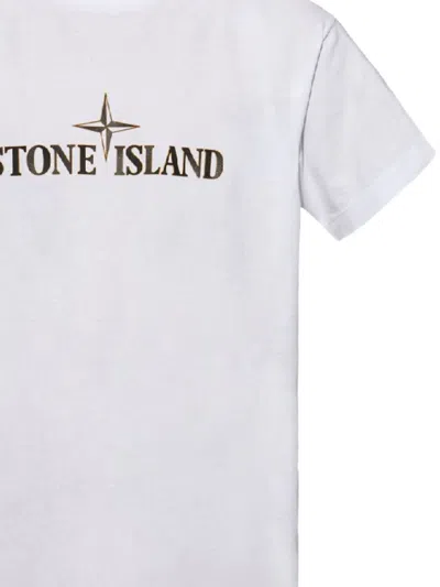 Shop Stone Island T-shirts And Polos In White