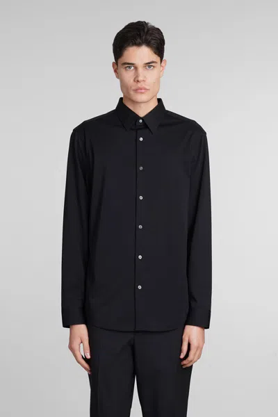 Theory Sylvain Structure Knit Regular Fit Shirt In Black