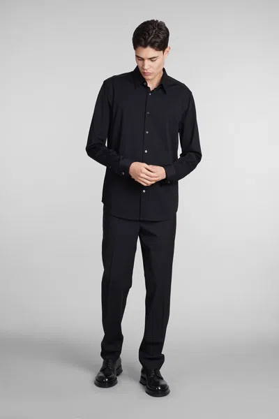 Theory Sylvain Structure Knit Regular Fit Shirt In Black