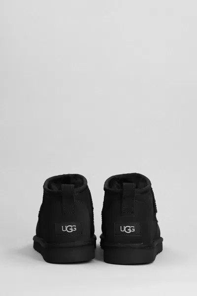 Shop Ugg Classic Ultra Mini Low Heels Ankle Boots In Black