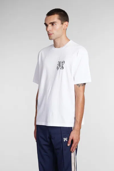 Shop Palm Angels T-shirt In White