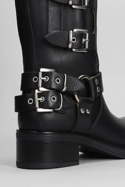 Shop Gisel Moire Windsor Low Heels Boots In Black