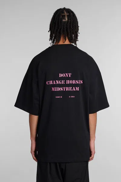 Oamc Logo-print Cotton T-shirt In Black