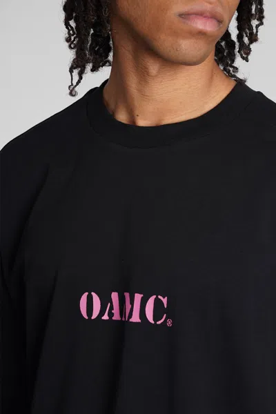 Oamc Logo-print Cotton T-shirt In Black