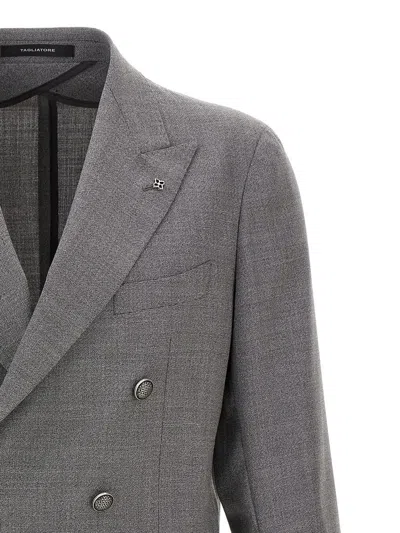 Tagliatore 'montecarlo' Blazer Featuring Back Vent In Gray