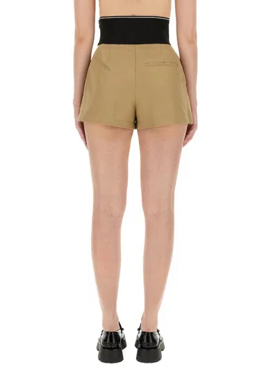 Shop Alexander Wang Safari" Shorts With Logo In Beige