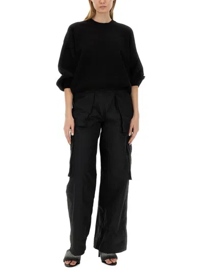 Alexander Wang Black Stretch Polyester Blend Sweater In Black